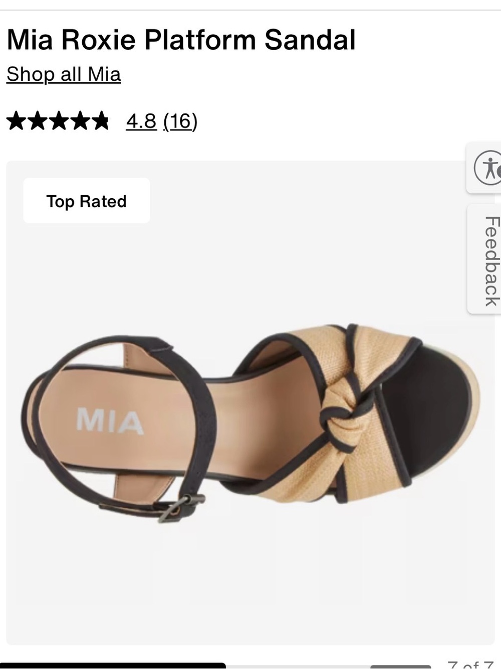 MIA Roxie Knot Platform Sandal - Black & Natural